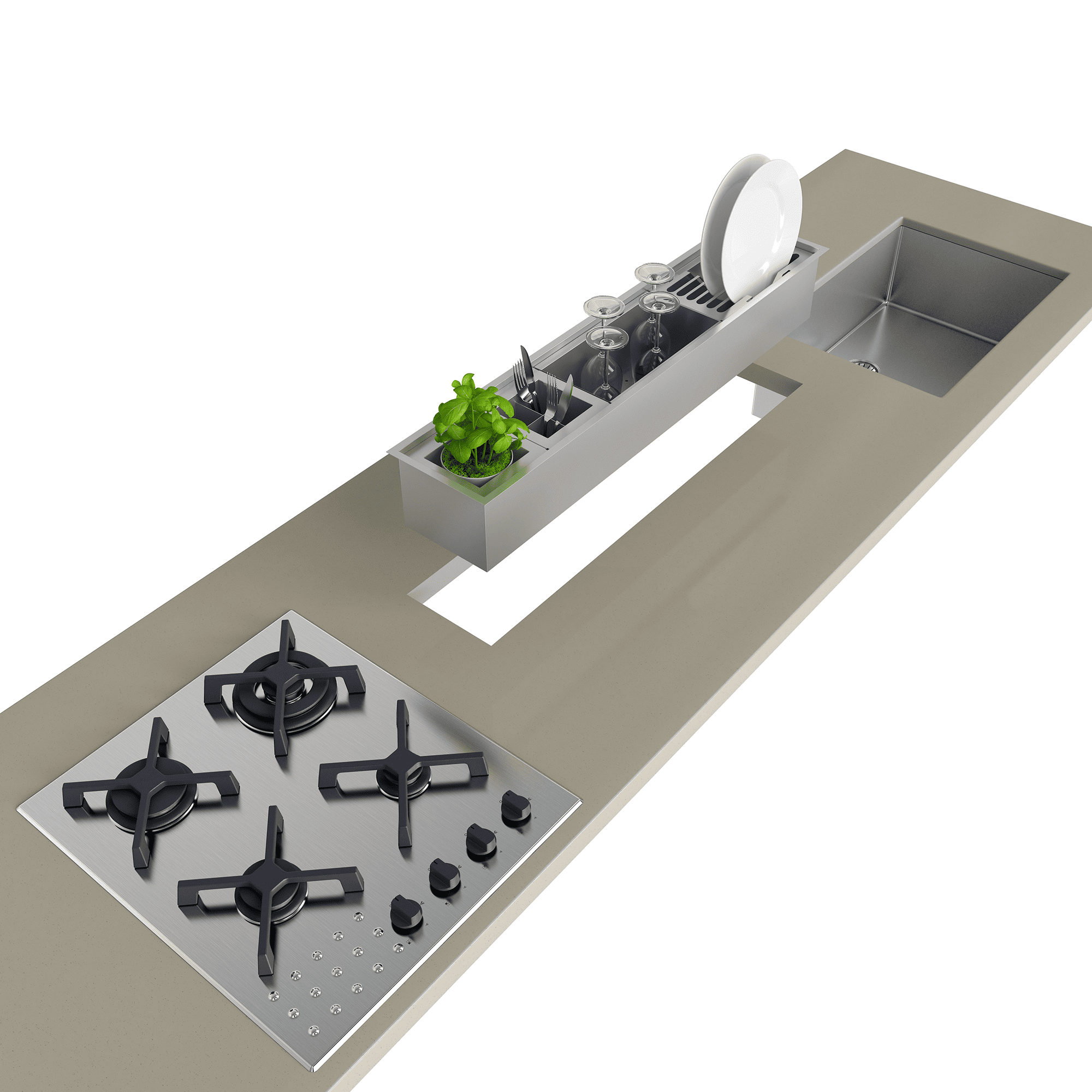 Canal Organizador Úmido 900  Inox -De Bacco